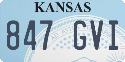 KS license plate 847GVI