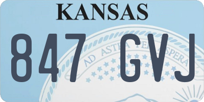 KS license plate 847GVJ