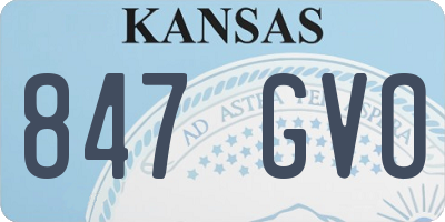 KS license plate 847GVO
