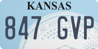 KS license plate 847GVP