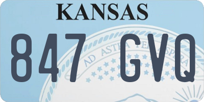 KS license plate 847GVQ