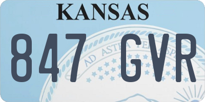 KS license plate 847GVR