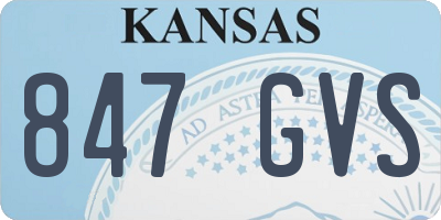 KS license plate 847GVS