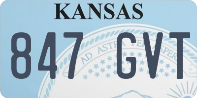 KS license plate 847GVT