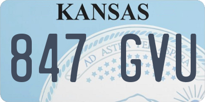 KS license plate 847GVU
