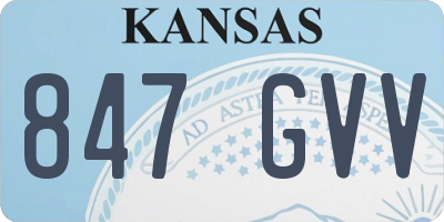 KS license plate 847GVV