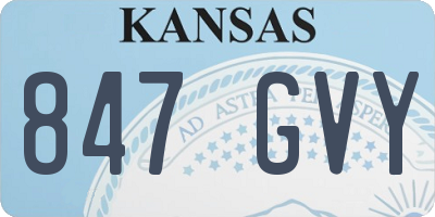 KS license plate 847GVY