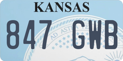 KS license plate 847GWB