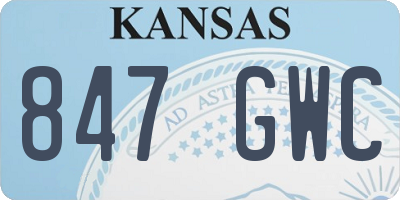 KS license plate 847GWC