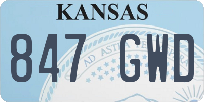 KS license plate 847GWD