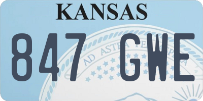 KS license plate 847GWE