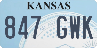KS license plate 847GWK