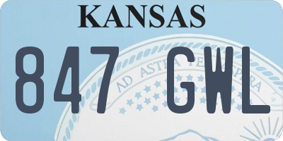 KS license plate 847GWL