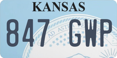 KS license plate 847GWP