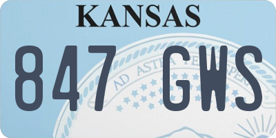 KS license plate 847GWS