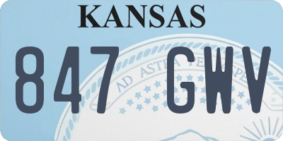 KS license plate 847GWV