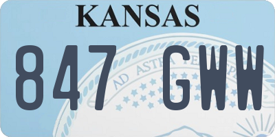 KS license plate 847GWW