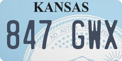 KS license plate 847GWX