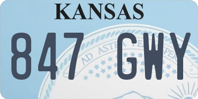 KS license plate 847GWY