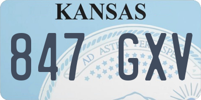 KS license plate 847GXV