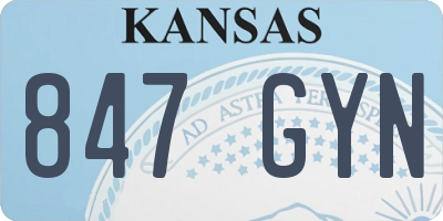 KS license plate 847GYN