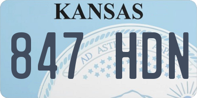 KS license plate 847HDN