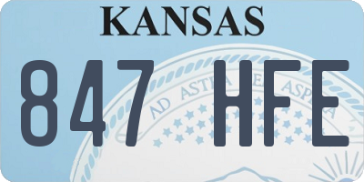 KS license plate 847HFE
