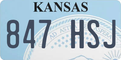 KS license plate 847HSJ