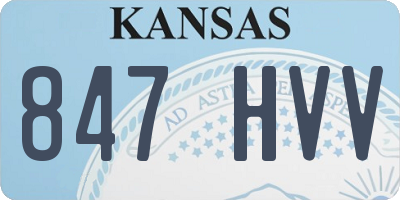 KS license plate 847HVV