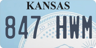 KS license plate 847HWM