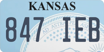 KS license plate 847IEB