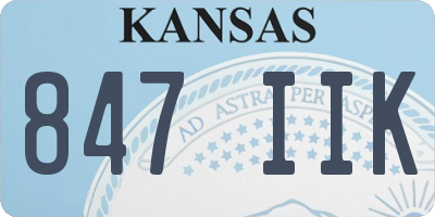 KS license plate 847IIK