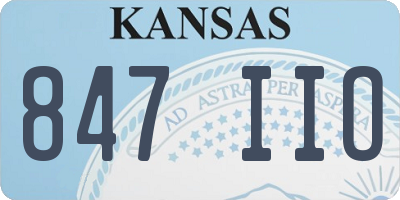 KS license plate 847IIO