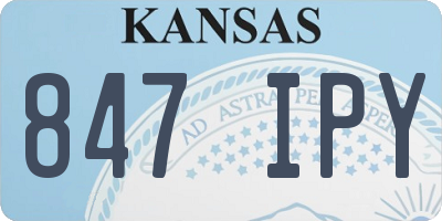 KS license plate 847IPY