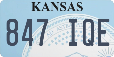 KS license plate 847IQE