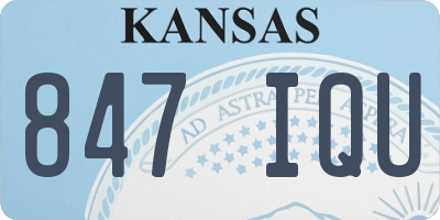 KS license plate 847IQU