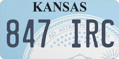 KS license plate 847IRC
