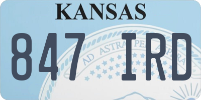 KS license plate 847IRD