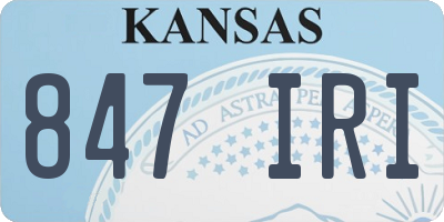 KS license plate 847IRI