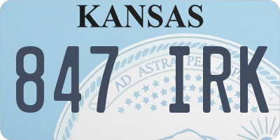 KS license plate 847IRK