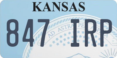 KS license plate 847IRP