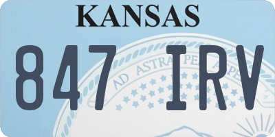KS license plate 847IRV