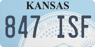 KS license plate 847ISF