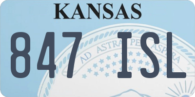 KS license plate 847ISL