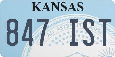 KS license plate 847IST