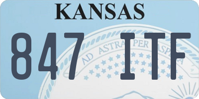 KS license plate 847ITF