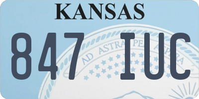KS license plate 847IUC