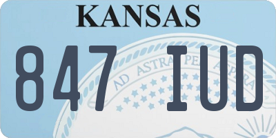 KS license plate 847IUD