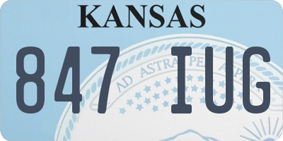 KS license plate 847IUG
