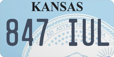 KS license plate 847IUL